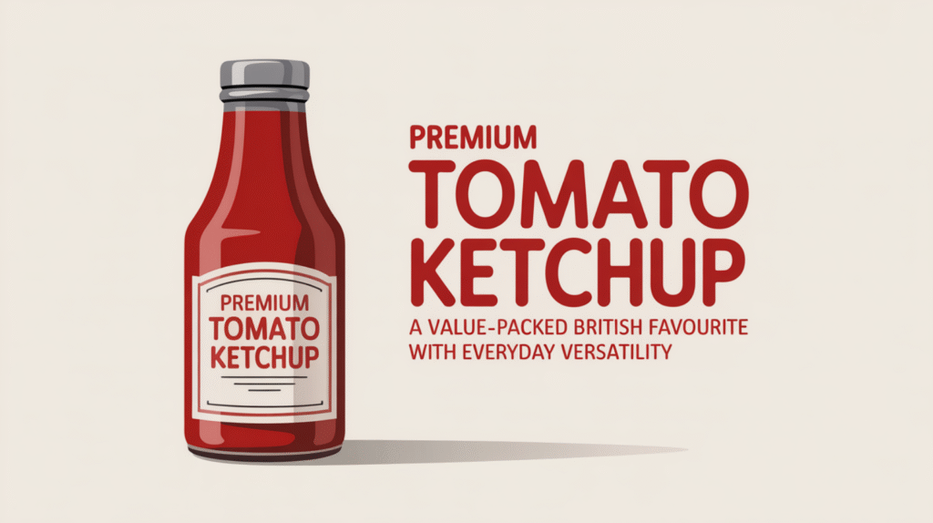 Crucials Tomato Ketchup - A Value-Packed British Favourite with Everyday Versatility